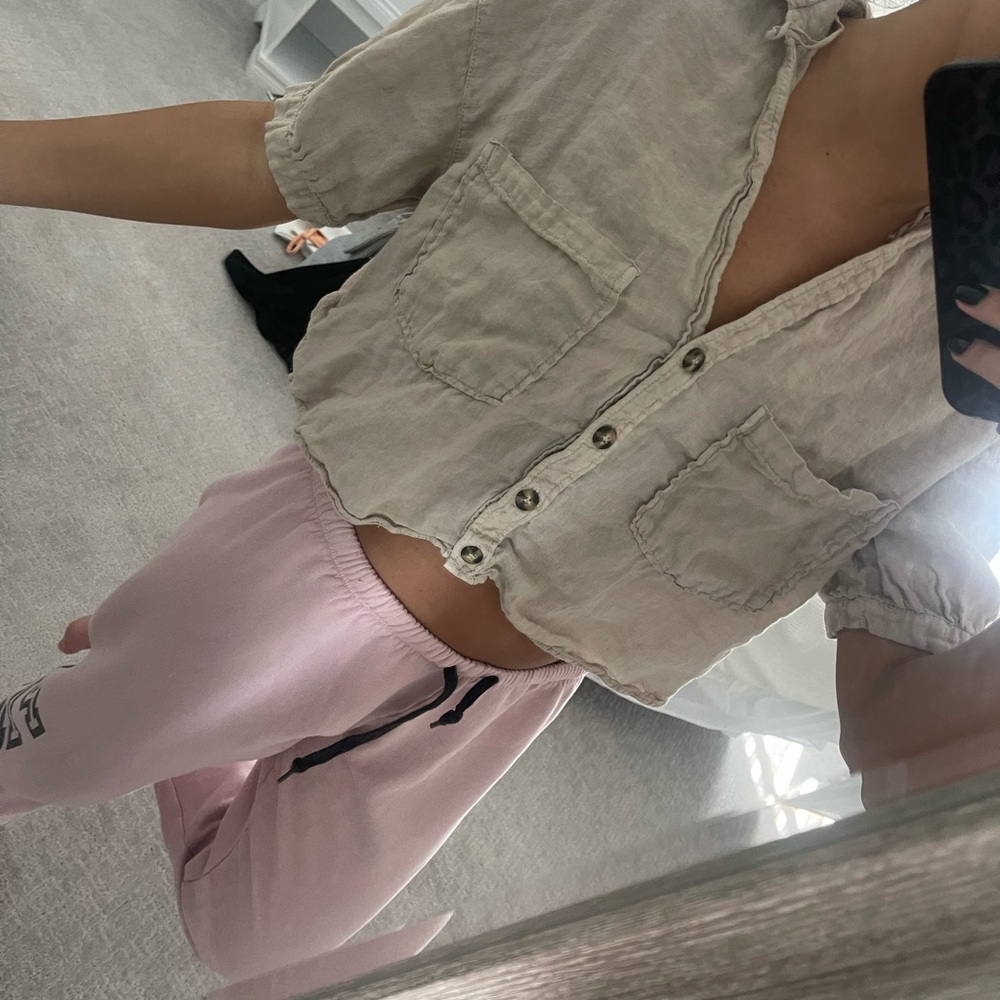 Zara button up drop top